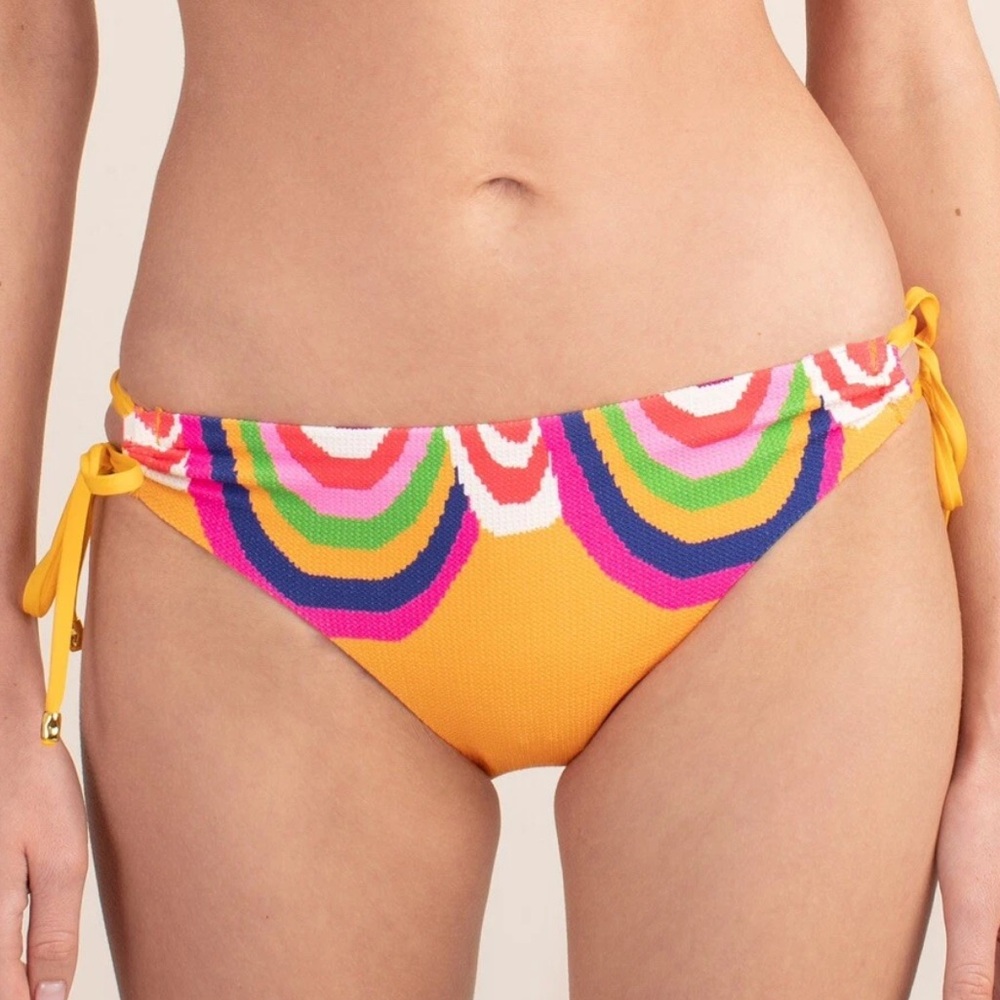 Trina Turk Rainbow Swirl Loop Side Tie Swim Bottom